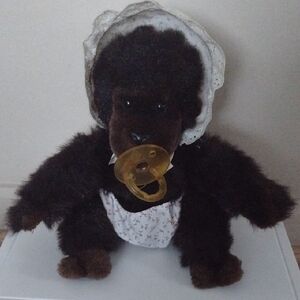 Goo Goo Gorilla Crafted By Dakin with Bonnet, Diaper & Pacifier Vintage 1983